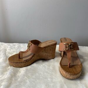 Sam Edelman 7.5 Sandals
Boho Beach 
Tan Leather Wedge 4”
Excellent condition